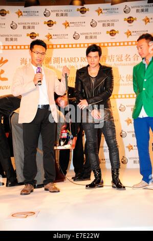 Jay Chou assiste il Mondo Celebrità Pro-Am senza indossare qualsiasi anello in Cina a Shanghai il 14 settembre, 2014. Foto Stock