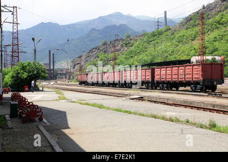 Stazione ferroviaria di Haghbat, Lori Provincia, Armenia Foto Stock