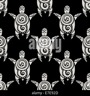 Le tartarughe di mare. Vettore di Seamless pattern. Foto Stock