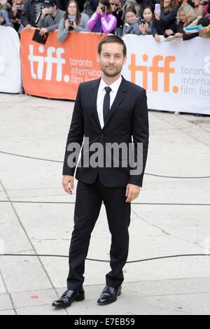 Toronto, ON. Xiv Sep, 2014. Tobey Maguire presso gli arrivi per Toronto International Film Festival 2014, Toronto, il 14 settembre 2014. Credito: Nicole Springer/Everett raccolta/Alamy Live News Foto Stock