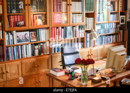 Ufficio del scrittore portoghese José Saramago nella sua casa a Lanzarote, Isole Canarie. Foto Stock