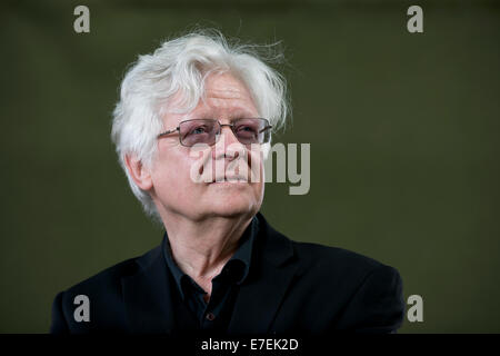 Autore inglese Barry miglia appare in Edinburgh International Book Festival. Foto Stock