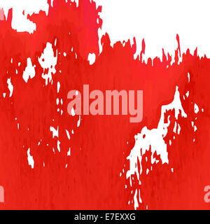 Rosso fuoco grungy forma acquerello design dello sfondo. Illustrazione Vettoriale. Foto Stock