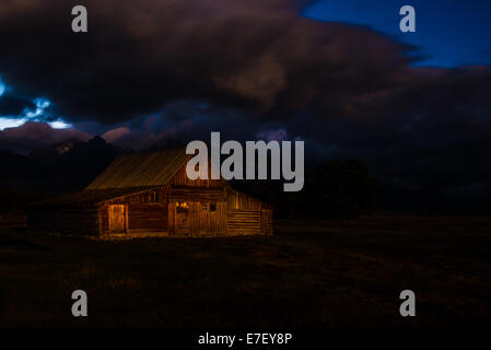 Luce da notte in Tetons Foto Stock