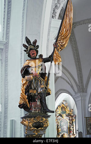 San Floriano, Chiesa Parrocchiale dell'Assunzione della Beata Vergine Maria, inaugurato nel 1466, Landsberg am Lech, Bavaria Foto Stock