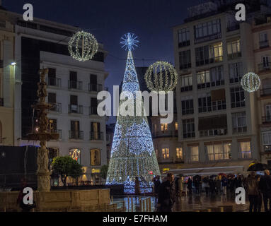 Le decorazioni di Natale in Malaga Foto Stock