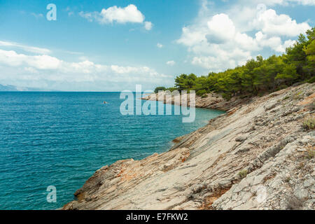 Maslinica bay vicino a Vrboska, isola di Hvar, Croazia Foto Stock