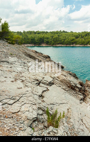 Maslinica bay vicino a Vrboska, isola di Hvar, Croazia Foto Stock