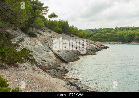 Maslinica bay vicino a Vrboska, isola di Hvar, Croazia Foto Stock