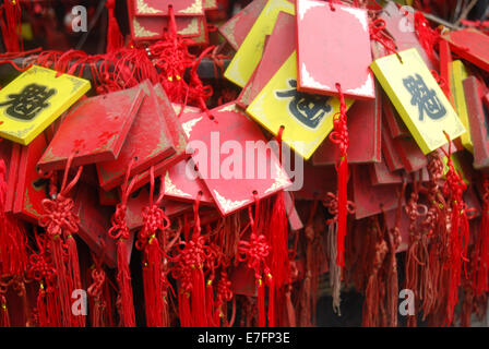 Tag di preghiera, di Pingyao, nella provincia di Shanxi, Cina 2014 Foto Stock