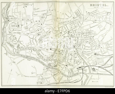 Illustrazione tratta da pagina 174 di 'EW' (1884), che mostra una vista di Bristol con particolare attenzione alle sue caratteristiche urbane e ai suoi monumenti significativi, che riflette lo sviluppo della città alla fine del XIX secolo. Foto Stock