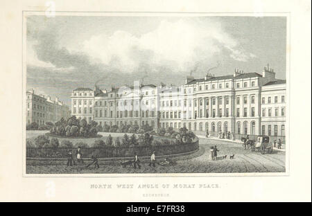 MA(1829) p.157 - nord ovest angolo di Moray Place, Edimburgo - Thomas Hosmer Pastore Foto Stock