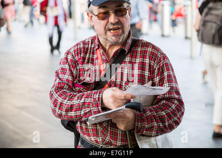 Londra, Regno Unito. 16 Settembre, 2014. "Hands Off London Transport' protesta alla stazione di King Cross 2014 Credit: Guy Corbishley/Alamy Live News Foto Stock