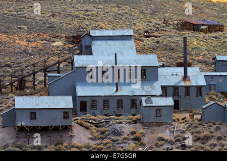 Timbro Standard Mill, Bodie Ghost Town ( elevazione 8379 ft / M 2554 ), Colline Bodie, Mono County, Sierra orientale, CALIFORNIA, STATI UNITI D'AMERICA Foto Stock