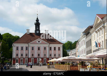 Il Municipio, la piazza del Municipio, Tartu, Estonia, Stati Baltici Foto Stock