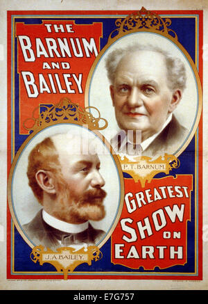 Il Barnum & Bailey più grande spettacolo sulla terra. [Ritratti di P.T. Barnum [e] J.A. Bailey Foto Stock