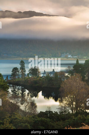 Brandlehow sul lago Derwent Water Borrowdale in Cumbria, Inghilterra. Foto Stock