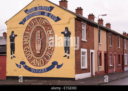 Murales lealisti in Shankill Road a Belfast, 12.8.2014 Foto Stock
