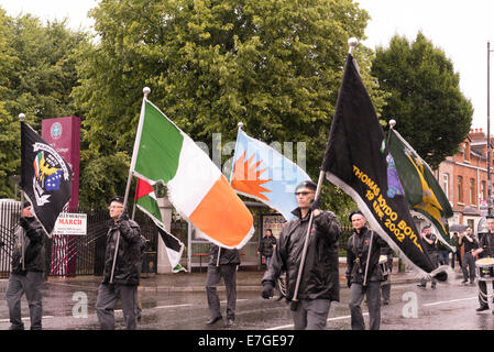 Il repubblicano irlandese di internamento parata del giorno sul Falls Road a Belfast, 12.8.2014 Foto Stock