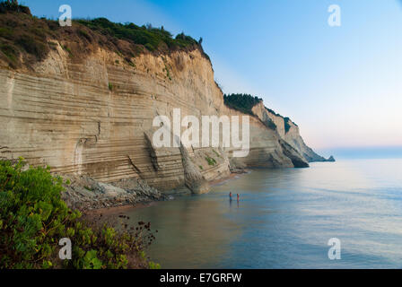 Loggas beach - Peroulades beach - Sunset beach, l'isola di Corfù, Grecia Foto Stock