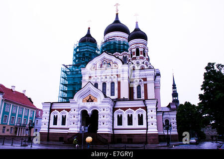 La Cattedrale Alexander Nevsky, un russo Reviival stile churchToompea ortodossa, Tallinn, Foto Stock