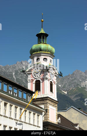 Spital Chiesa , Maria Teresa Street, Innsbruck, in Tirolo, Austria Foto Stock