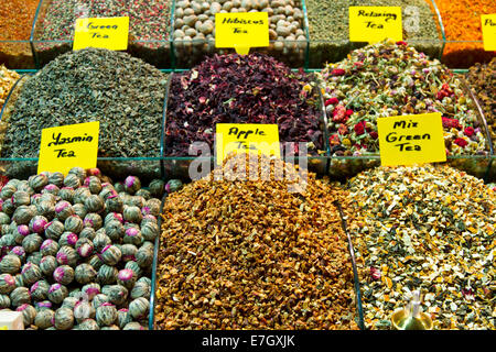 Tè provenienti da Bazar delle Spezie, Istanbul Foto Stock