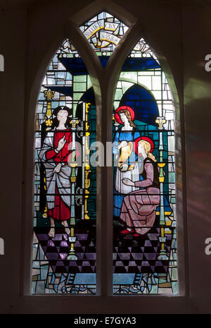 Il vetro macchiato in la chiesa di Sant'Andrea Countesthorpe, Leicestershire, England, Regno Unito Foto Stock