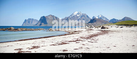 Panorama dalla zona del porto a Svolvaer sulle Lofoten Foto Stock