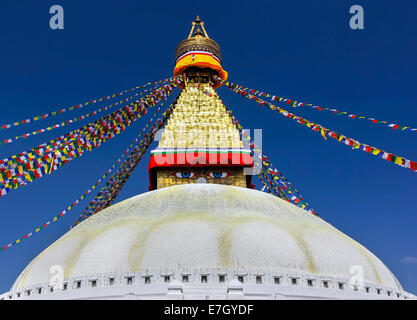 Stupa Boudhanath, simbolo di Kathmandu, Nepal Foto Stock