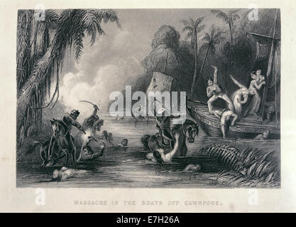 Il massacro di barche off Cawnpore - La storia dell'ammutinamento indiano (1858-1859), opposta 336 - BL Foto Stock
