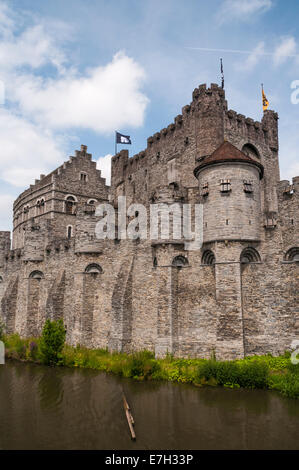 Il Gravensteen o Castello dei Conti, Gand, Belgio Foto Stock