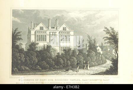 Illustrazione tratta dal "Metropolitan Improvements" di Shepherd, che mostra la residenza del generale Sir Herbert Taylor nel Regent's Park, evidenziando le caratteristiche architettoniche e il paesaggio urbano. Foto Stock