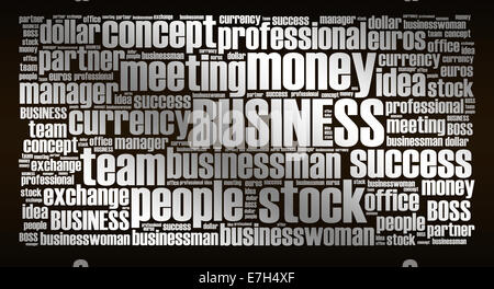 Business, economia, Denaro e finanze relativa di sfondo Foto Stock