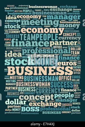 Business, economia, Denaro e finanze relativa di sfondo Foto Stock