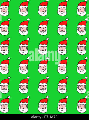 Illustrazione simmetrica Christmas Santa Claus wallpaper design Foto Stock