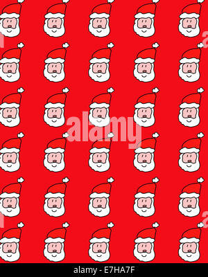 Illustrazione simmetrica Christmas Santa Claus wallpaper design Foto Stock