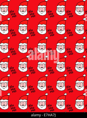 Illustrazione simmetrica Christmas Santa Claus wallpaper design Foto Stock