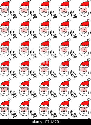 Illustrazione simmetrica Christmas Santa Claus wallpaper design Foto Stock