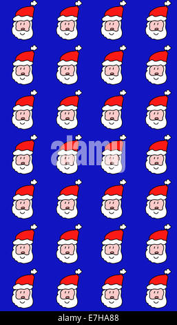 Illustrazione simmetrica Christmas Santa Claus wallpaper design Foto Stock