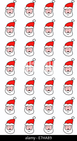 Illustrazione simmetrica Christmas Santa Claus wallpaper design Foto Stock