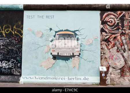 La East Side Gallery di Berlino 2014 Foto Stock