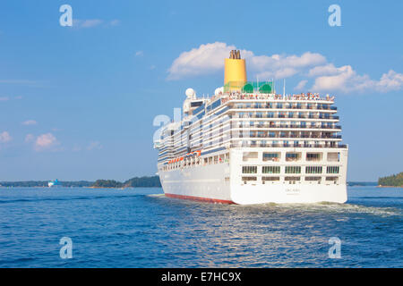 La Svezia, arcipelago di Stoccolma - i traghetti passeggeri in partenza per la Finlandia Foto Stock