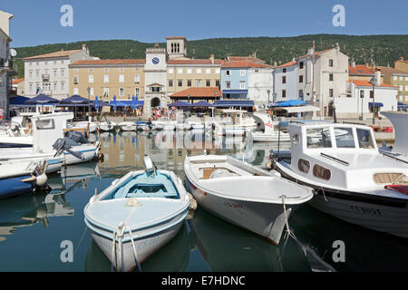 Porto, città di Cherso, Isola di Cherso, golfo di Kvarner, Croazia Foto Stock