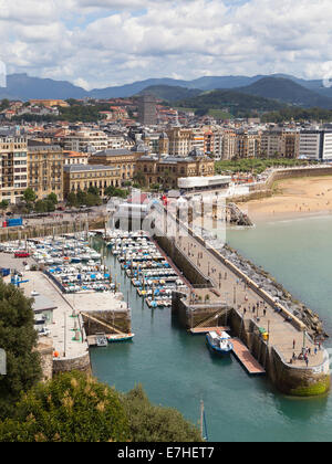 Dal Porto di San Sebastian da Urgull, Paese Basco. Foto Stock