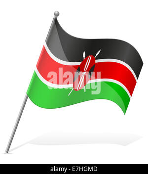 Bandiera del Kenya illustrazione isolati su sfondo bianco Foto Stock