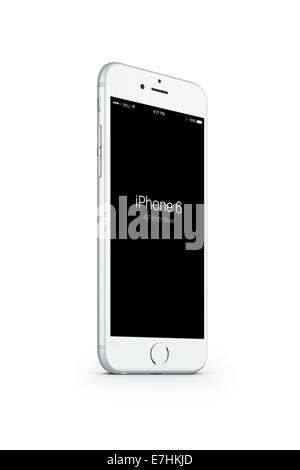 Generati digitalmente immagine del telefono cellulare iphone 6 argento. Foto Stock