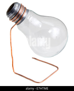 Vaso composto da una lampadina elettrica isolate su sfondo bianco Foto Stock