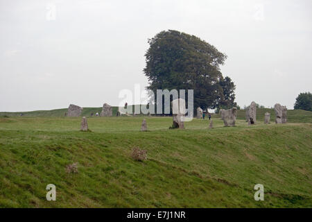 Una parte di un cerchio di pietre di Avebury ,Wiltshire, Regno Unito Foto Stock