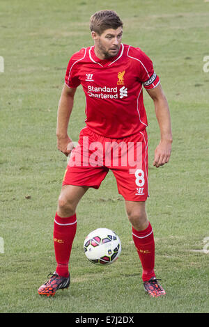 Questa immagine mostra il Liverpool FC e Inghilterra capitano e superstar Steven Gerrard durante il 2014 Guinness intern Champions Cup USA Foto Stock